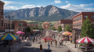 Illustration of Boulder's bid to host the Sundance Film Festival, highlighting its cultural appeal and political climate (AI-generated, non-realistic illustration). Credit: Ideogram.