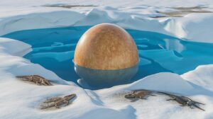 Illustration of a 68-million-year-old soft-shelled egg discovered in Antarctica, reshaping our understanding of prehistoric marine life (AI-generated, non-realistic illustration). Credit: Ideogram.