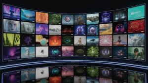 Illustration of Google's Flow TV showcasing AI-generated videos in diverse themes (AI-generated, non-realistic illustration). Credit: Ideogram.