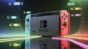 Illustration of the upcoming Nintendo Switch 2 console and its optimized game file sizes=