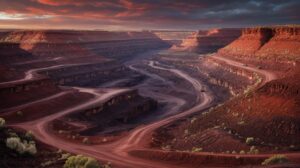 Illustration of geological formations in Western Australia's iron ore deposits, highlighting recent discoveries (AI-generated, non-realistic illustration). Credit: Ideogram.