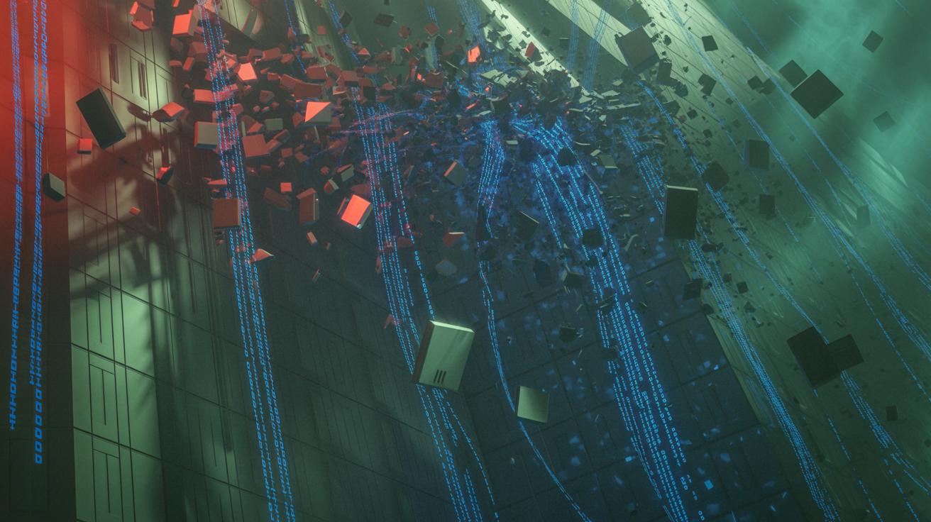 Illustration of a vast digital landscape representing the exposure of 16 billion passwords across major platforms (AI-generated, non-realistic illustration). Credit: Ideogram.