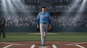 Illustration of Jac Caglianone preparing for his major league debut with the Kansas City Royals (AI-generated, non-realistic illustration). Credit: Ideogram.