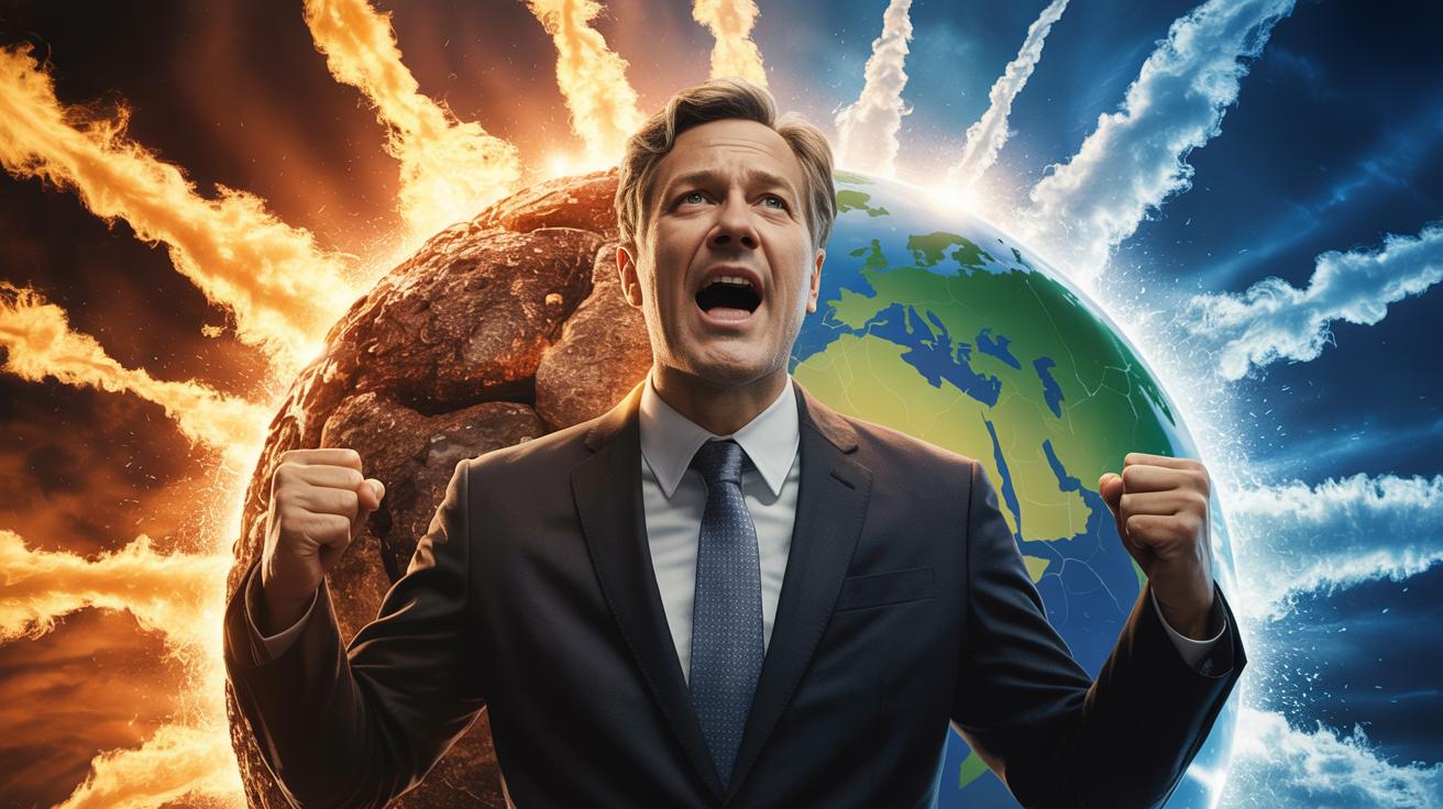 Illustration of a UN expert advocating for the criminalization of fossil fuel disinformation and banning industry lobbying (AI-generated, non-realistic illustration). Credit: Ideogram.