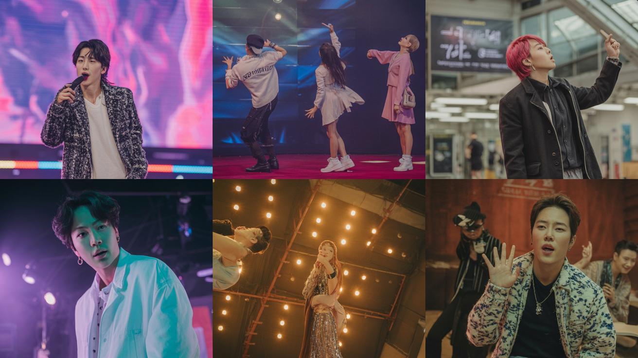 Illustration of the dynamic intersection of K-Pop, Korean cinema, and innovative cultural spaces shaping global perceptions (AI-generated, non-realistic illustration). Credit: Ideogram.