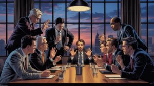 Illustration of the challenges faced by the Consumer Financial Protection Bureau amidst political and regulatory changes (AI-generated, non-realistic illustration). Credit: Ideogram.