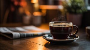 Illustration of the health benefits of black coffee consumption (AI-generated, non-realistic illustration). Credit: Ideogram.