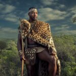 Illustration of Shaka Zulu and traditional Zulu attire and culture (AI-generated, non-realistic illustration). Credit: Ideogram.