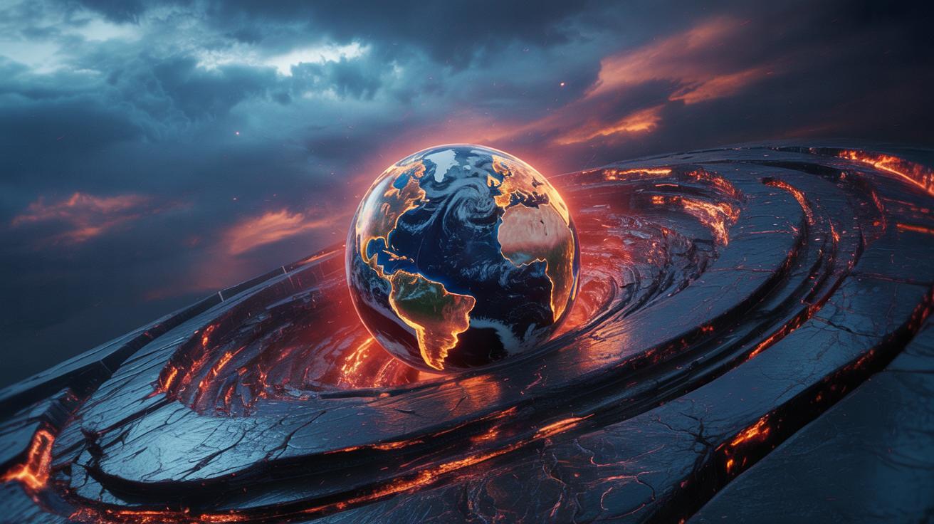 Illustration of global seismic activity with highlighted earthquake zones (AI-generated, non-realistic illustration). Credit: Ideogram.