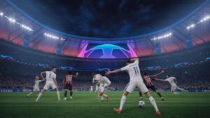 Illustration of PSG and Inter Milan preparing for the UEFA Champions League final in Munich (AI-generated, non-realistic illustration). Credit: Ideogram.
