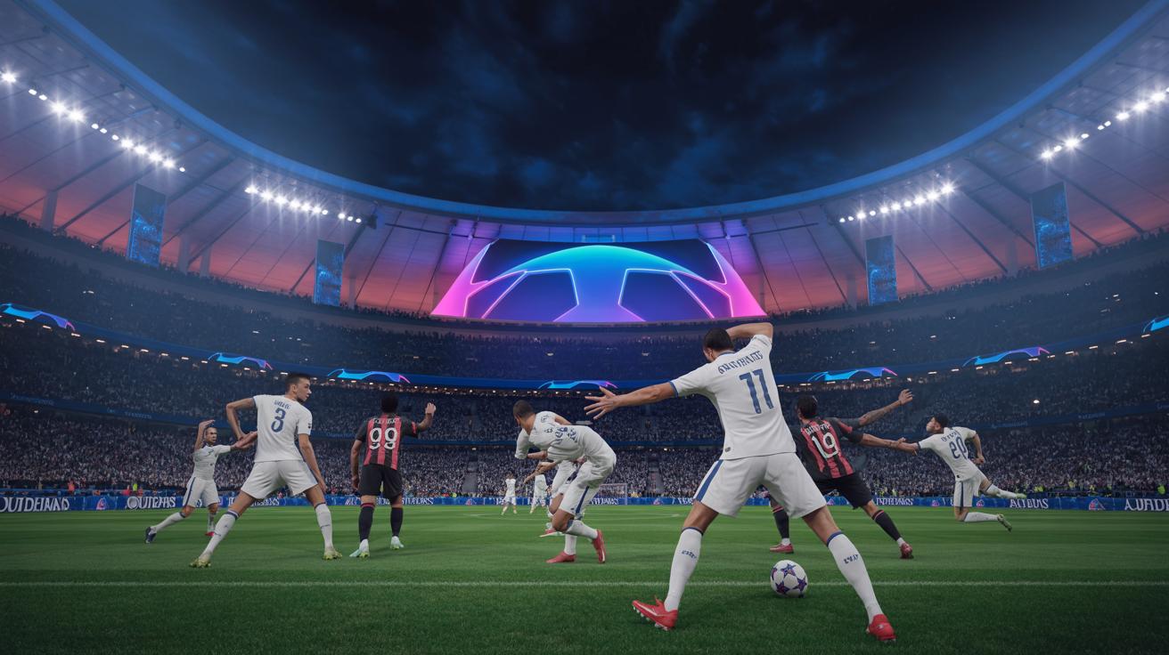 Illustration of PSG and Inter Milan preparing for the UEFA Champions League final in Munich (AI-generated, non-realistic illustration). Credit: Ideogram.