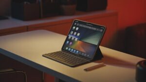 Illustration of the Logitech Flip Folio iPad case with a detachable keyboard showcasing its versatility (AI-generated, non-realistic illustration). Credit: Ideogram.