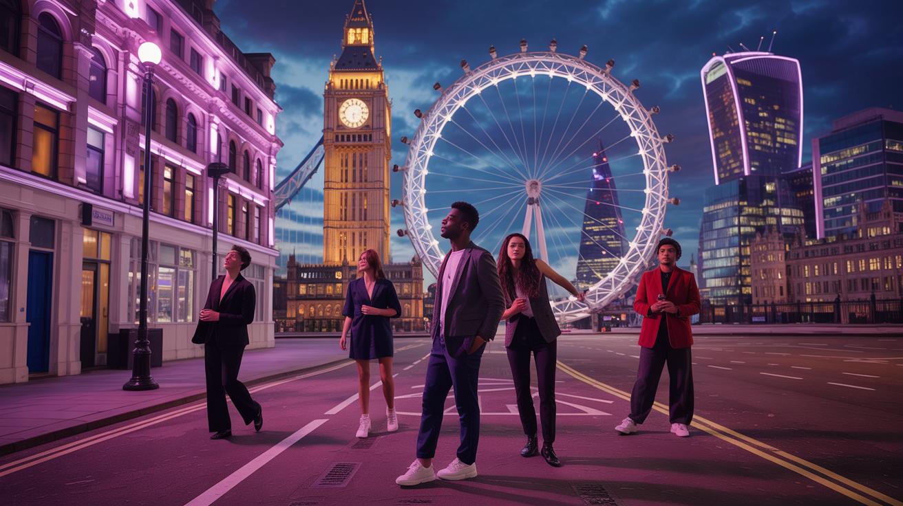 Illustration of London's creative elite shaping the city's cultural landscape amid economic challenges (AI-generated, non-realistic illustration). Credit: Ideogram.