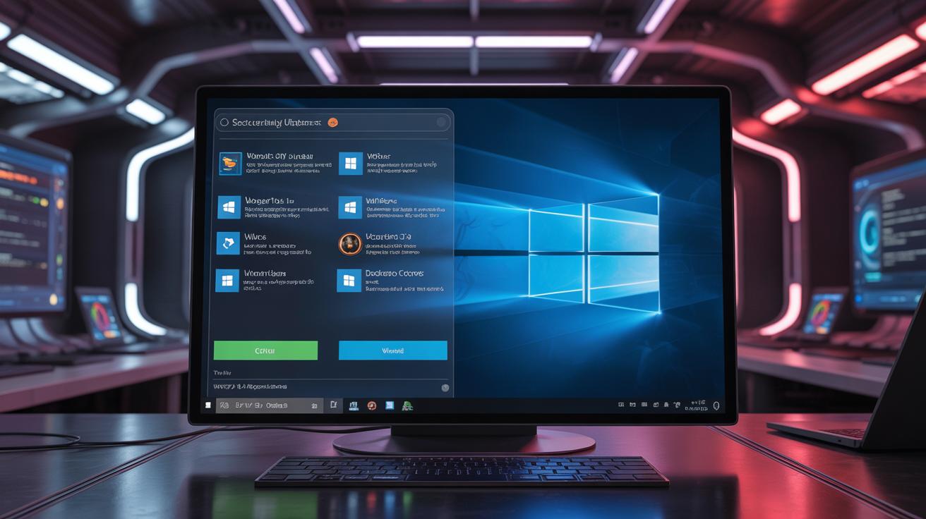 Illustration of Microsoft's Windows 10 Extended Security Updates options and enrollment process (AI-generated, non-realistic illustration). Credit: Ideogram.