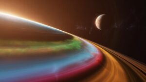 Illustration of Pluto's unique atmospheric haze particles as revealed by the James Webb Space Telescope (AI-generated, non-realistic illustration). Credit: Ideogram.