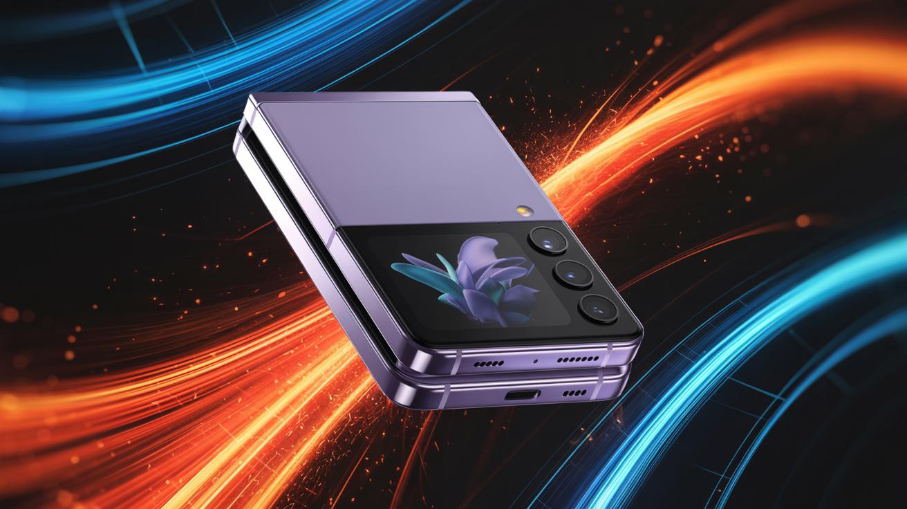Illustration of the Samsung Galaxy Z Flip 7 with potential price drop excitement (AI-generated, non-realistic illustration). Credit: Ideogram.