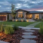 Illustration of a Taylorsville home showcasing waterwise landscaping techniques (AI-generated, non-realistic illustration). Credit: Ideogram.