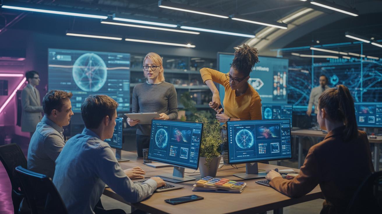 Illustration of DEPT's innovative global agency seamlessly blending creativity and technology (AI-generated, non-realistic illustration). Credit: Ideogram.
