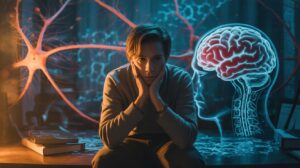 Illustration of the cognitive effects of frequent pornography consumption on mental health (AI-generated, non-realistic illustration). Credit: Ideogram.