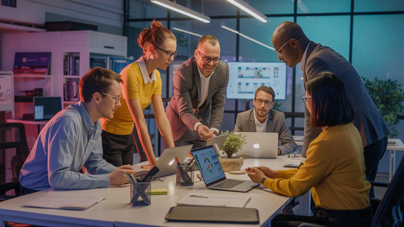 Illustration of a thriving workplace culture attracting top talent through core values and open communication (AI-generated, non-realistic illustration). Credit: Ideogram.