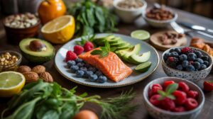 Illustration of a 7-day no-sugar high-protein anti-inflammatory meal plan (AI-generated, non-realistic illustration). Credit: Ideogram.