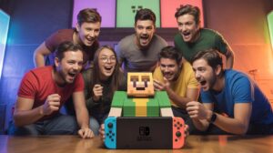 Illustration of Nintendo players demanding a Switch 2 Edition of Minecraft following the Vibrant Visuals update (AI-generated, non-realistic illustration). Credit: Ideogram.
