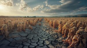 Illustration of Europe experiencing severe drought conditions amid rising global temperatures (AI-generated, non-realistic illustration). Credit: Ideogram.
