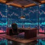 Illustration of institutional investors analyzing Bitcoin market trends amid economic uncertainty (AI-generated, non-realistic illustration). Credit: Ideogram.