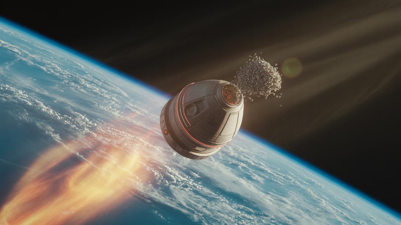 Illustration of the Nyx capsule's journey into space with the ashes of 166 individuals (AI-generated, non-realistic illustration). Credit: Ideogram.