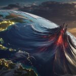 Illustration of global seismic activity with over 600 earthquakes in 24 hours (AI-generated, non-realistic illustration). Credit: Ideogram.