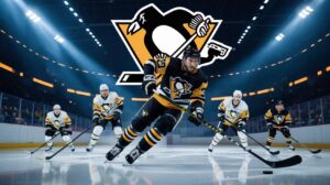 Illustration of the Pittsburgh Penguins Development Camp featuring standout player Ben Kindel and new coaching strategies (AI-generated, non-realistic illustration). Credit: Ideogram.