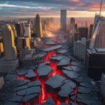 Illustration of global seismic activity with 495 earthquakes occurring in a single day (AI-generated, non-realistic illustration). Credit: Ideogram.