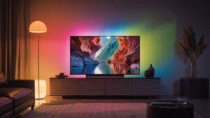 Illustration of the LG Evo C4 4K OLED Smart TV showcasing its advanced display features and sleek design (AI-generated, non-realistic illustration). Credit: Ideogram.