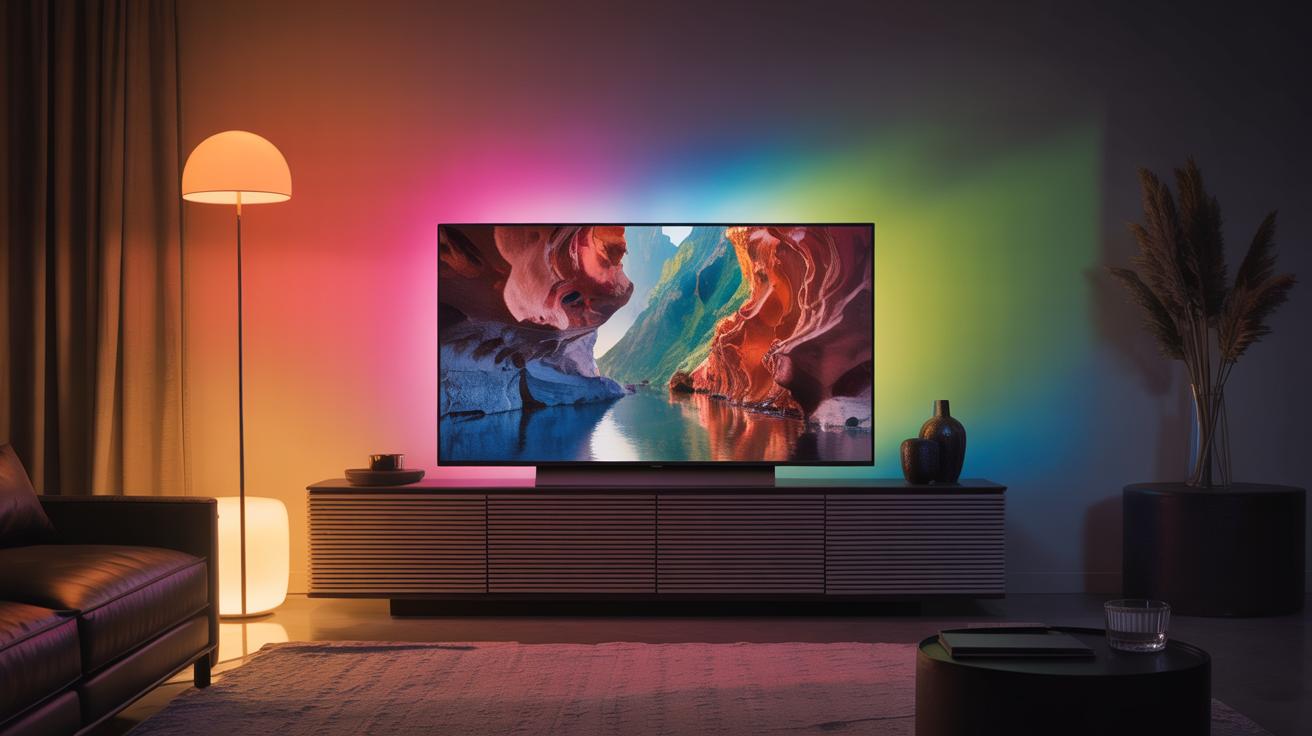 Illustration of the LG Evo C4 4K OLED Smart TV showcasing its advanced display features and sleek design (AI-generated, non-realistic illustration). Credit: Ideogram.