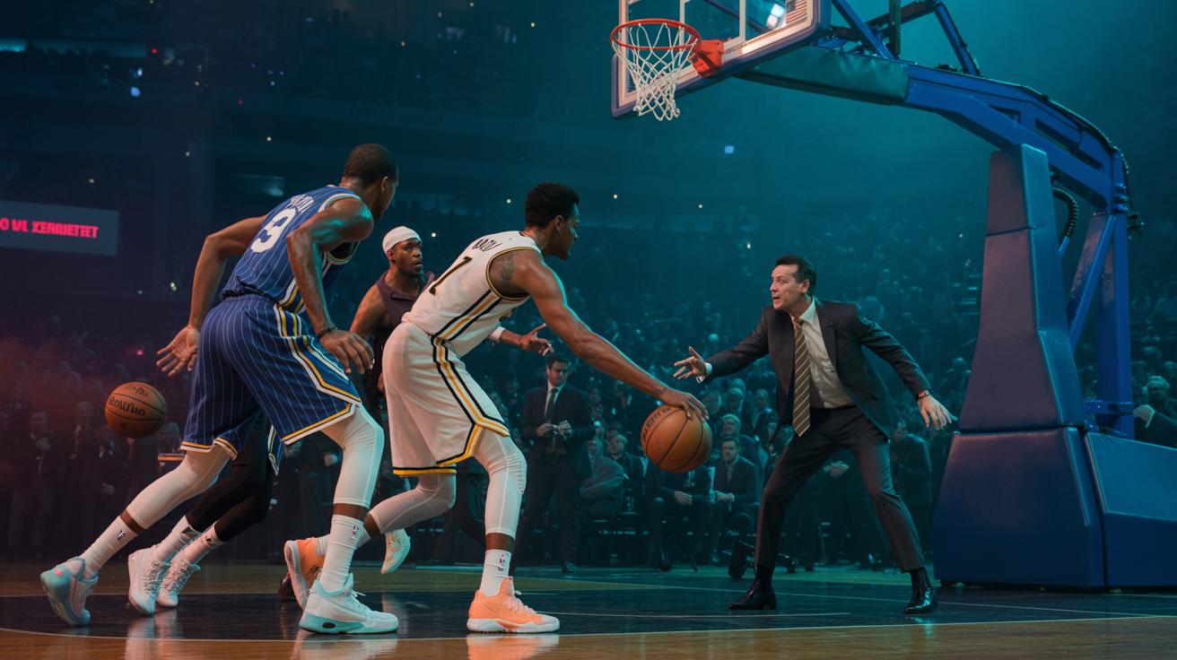 Illustration of the NBA offseason's strategic moves and unexpected developments (AI-generated, non-realistic illustration). Credit: Ideogram.