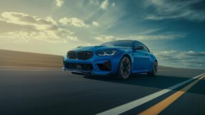 Illustration of the high-demand 2026 BMW M2 CS in dynamic motion (AI-generated, non-realistic illustration). Credit: Ideogram.